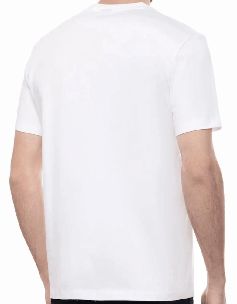Cotton Logo Print Regular Fit White T-Shirt