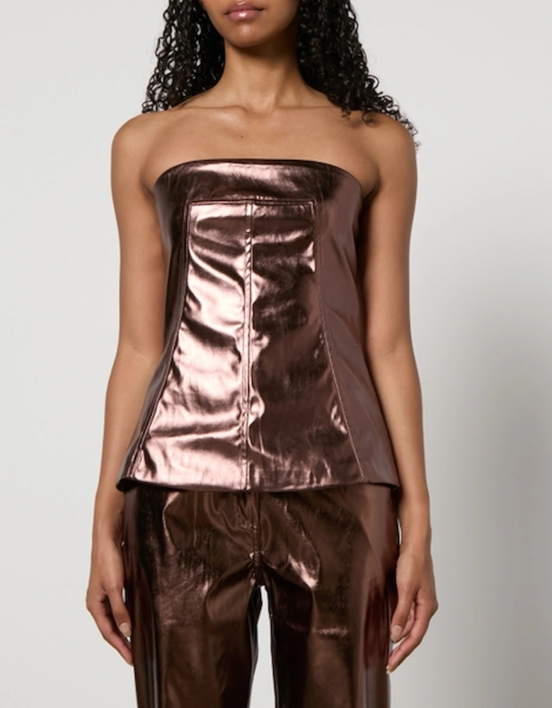 Johanna Faux Leather Tube Top