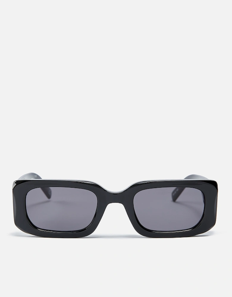 Rippled Rebel Acetate Rectangular-Frame Sunglasses