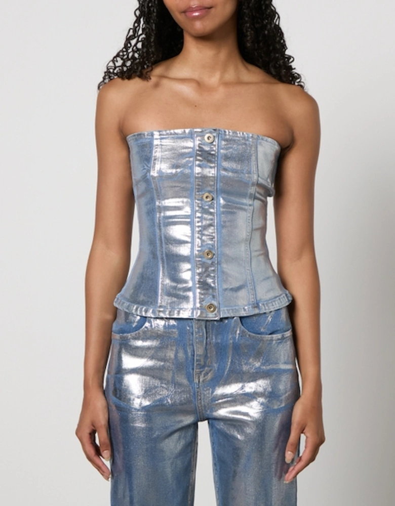 Mimi Coated Denim Tube Top