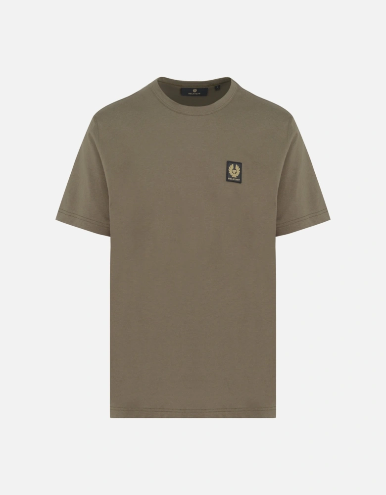 Patch Logo Cotton T-shirt Brown