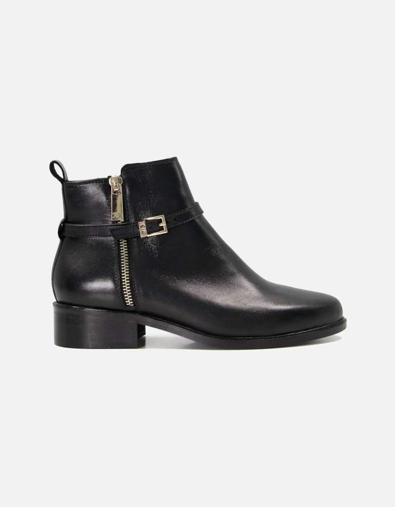 Ladies Poppa - Buckle-Detail Leather Ankle Boots