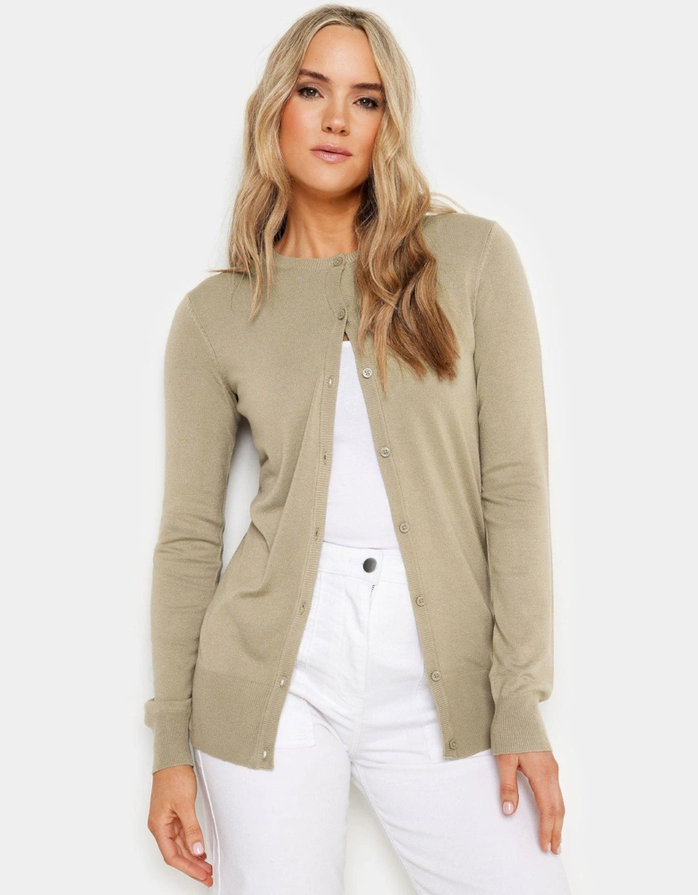 Tall Natural Crew Neck Cardigan