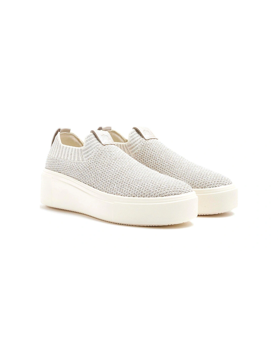 Slip On Knit Trainer - Silver