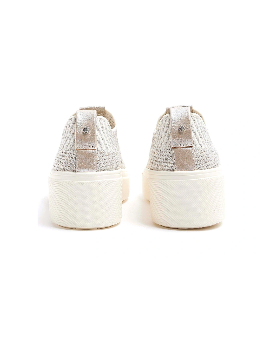 Slip On Knit Trainer - Silver