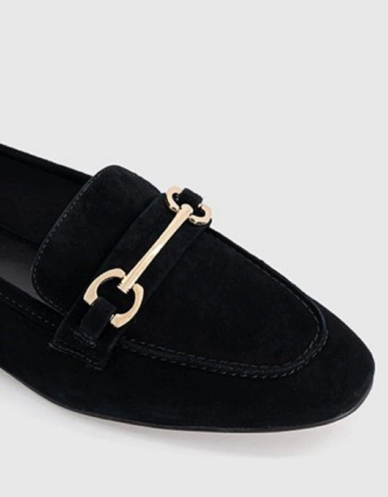 Finnegan Snaffle Front Suede Loafers - Black Suede