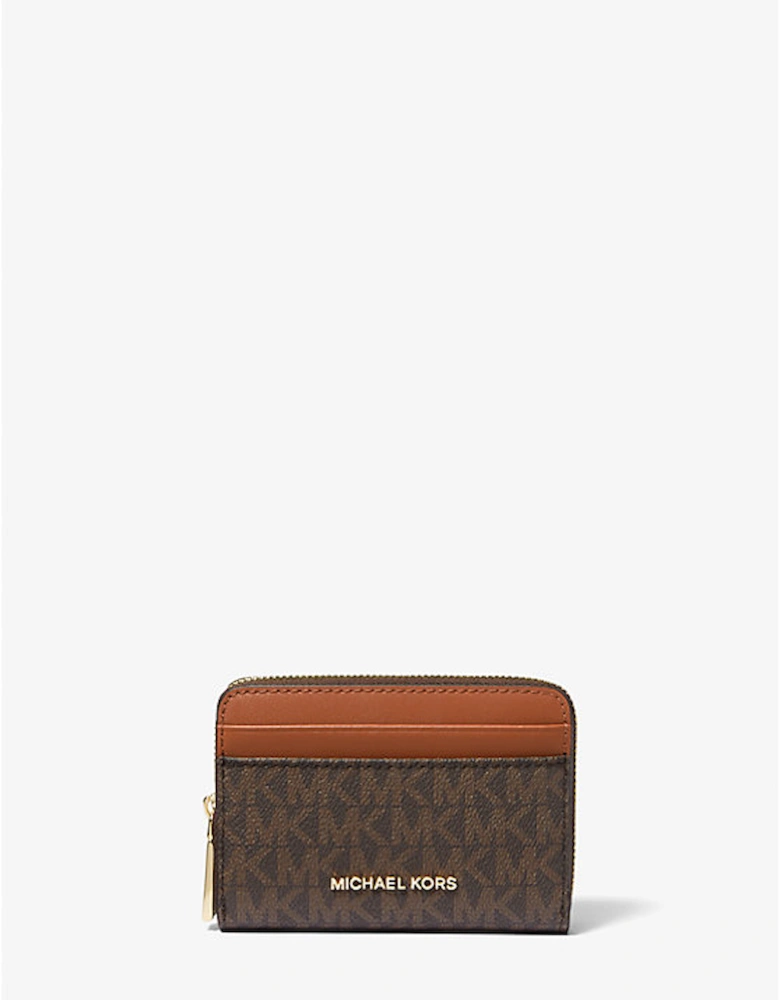 Jet Set Small Signature Logo Zip-Around Card Case