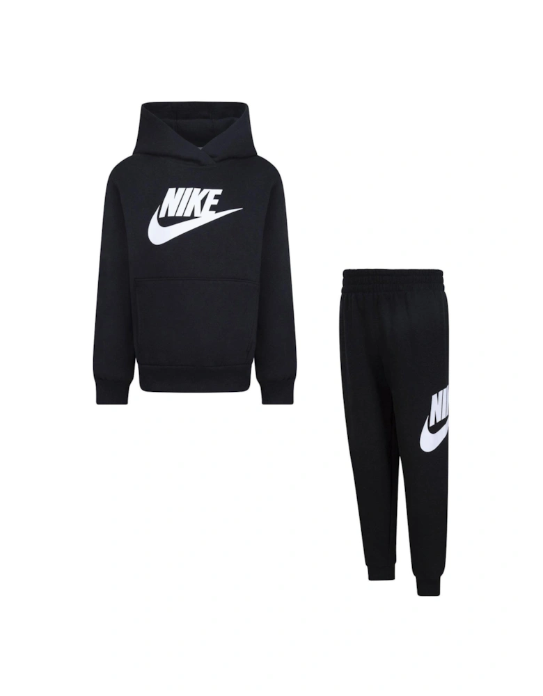 Kids Unisex Club Fleece Hoodie And Joggers Set - Black