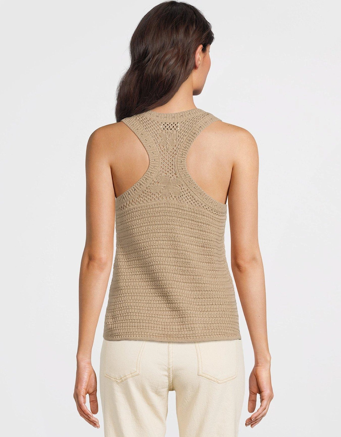 Knitted Vest Top - Brown