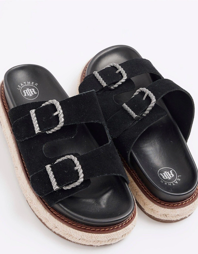 Buckle Detail Sandal - Black