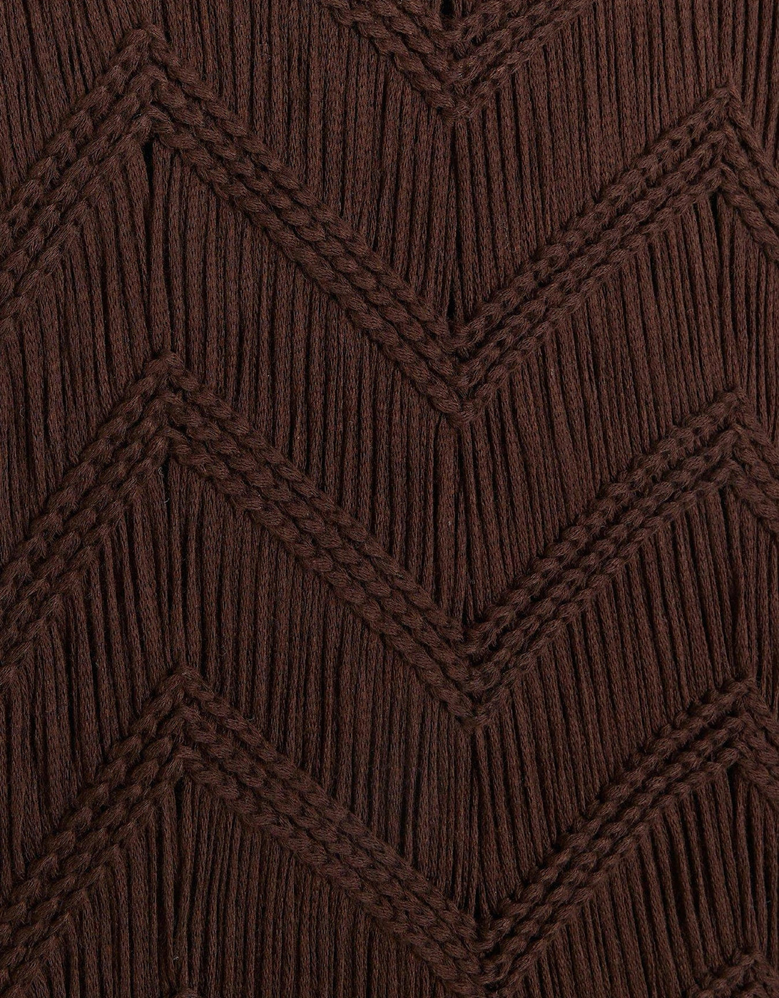 Fringe Detail Dress - Brown
