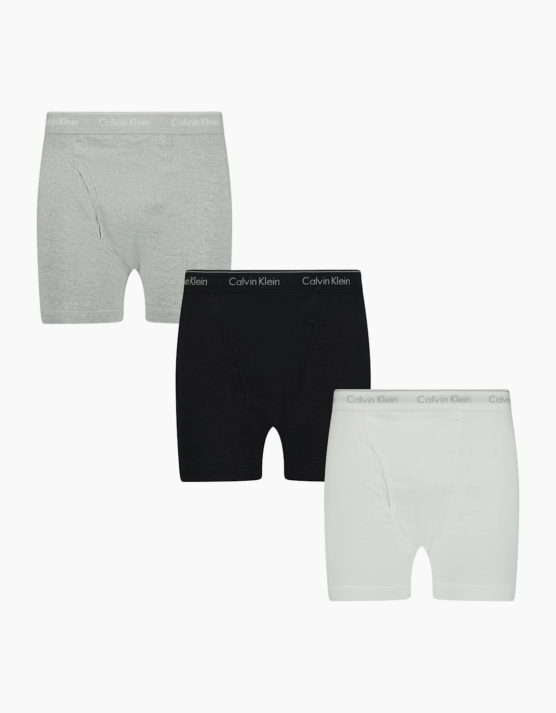 Men's Calvin Klein Stencil Logo Cotton Stretch Boxers Grey, Black & White (3 Pack) - Size: 32/32
