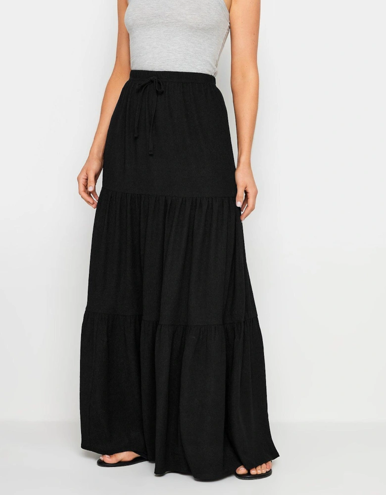 Tall Crinkle Tiered Skirt - Black