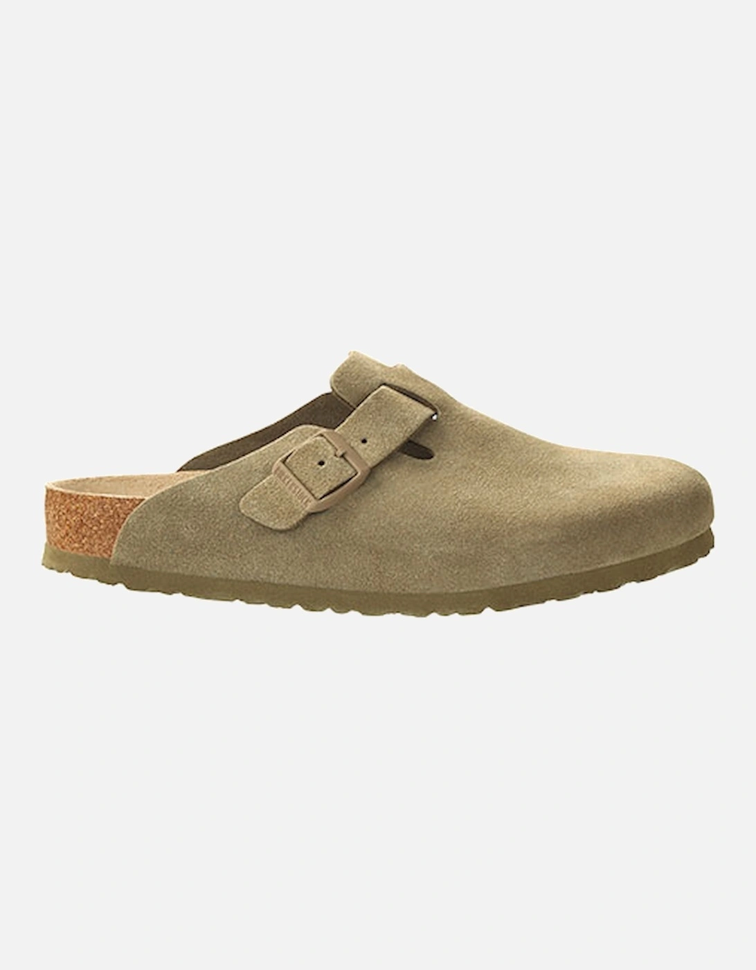 Birkenstock Women's Boston Soft Footbed Suede Leather Regular Fit Faded Khaki