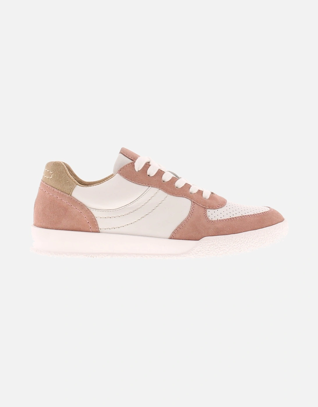 Womens Trainers Chant Suede Leather Lace Up white pink UK Siz