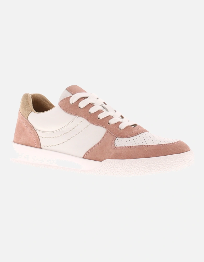 Womens Trainers Chant Suede Leather Lace Up white pink UK Siz