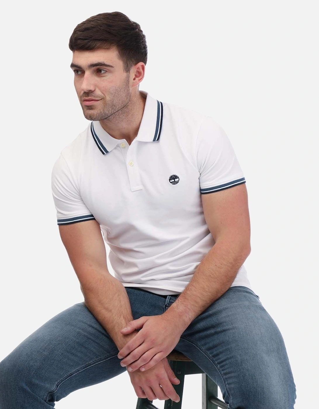Mens Millers River Tipped Polo Shirt - Tipped Short Sleeve Polo