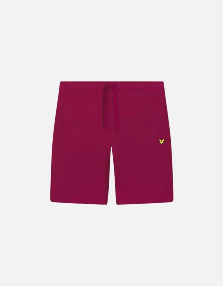 Lyle & Scott Branded Logo Rich Burgundy Sweat Shorts