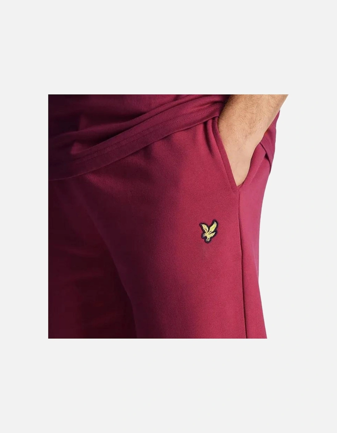 Lyle & Scott Branded Logo Rich Burgundy Sweat Shorts