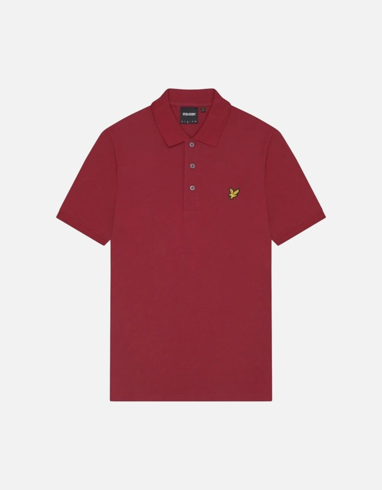 Lyle Scott Brand Chest Logo Burgundy Polo Shirt