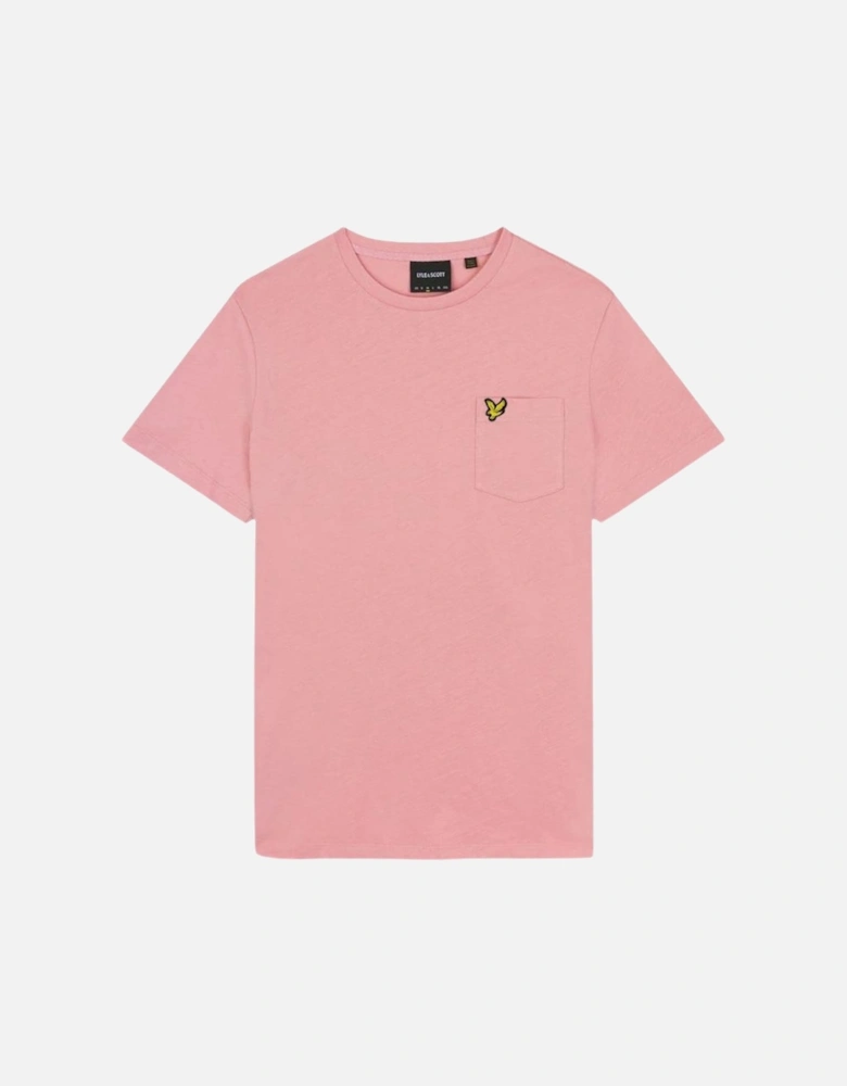 Lyle Scott Pocket On Chest Palm Pink T Shirt