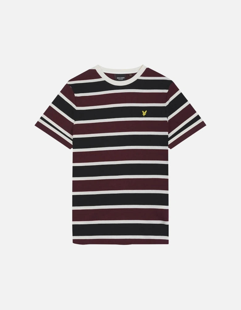 Lyle & Scott Stripe Burgundy T-Shirt