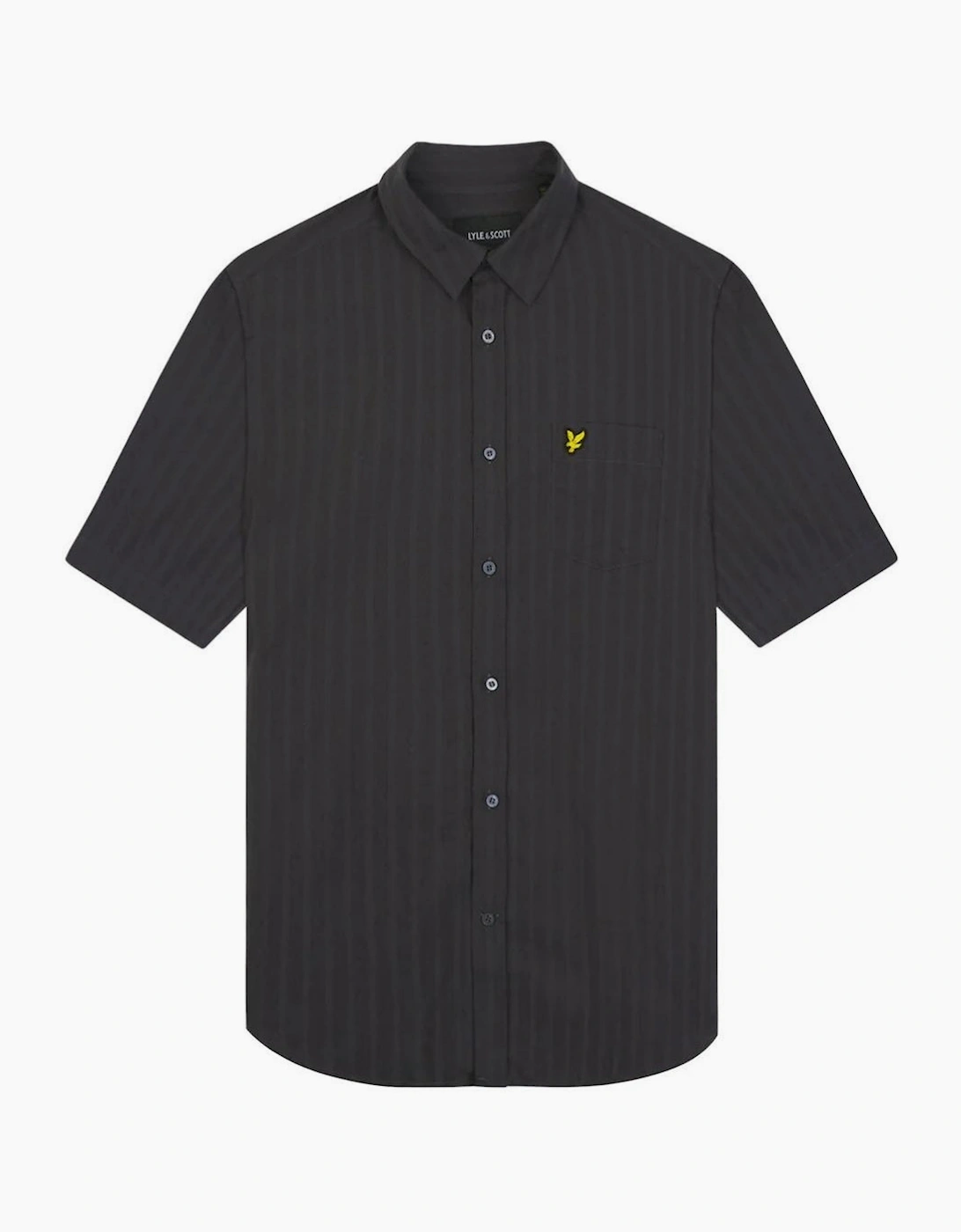 Lyle And Scott Men's Black Lyle & Scott Brand Chest Logo Gunmetal Shirt  40/Regular L