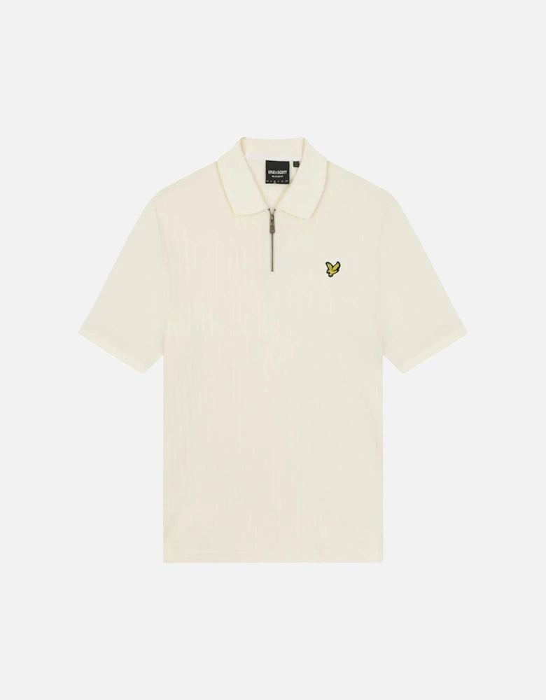 Lyle Scott Textured Stripe Chalk Polo Shirt