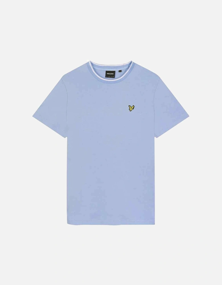 Lyle Scott Tipped Collar Light Blue T Shirt