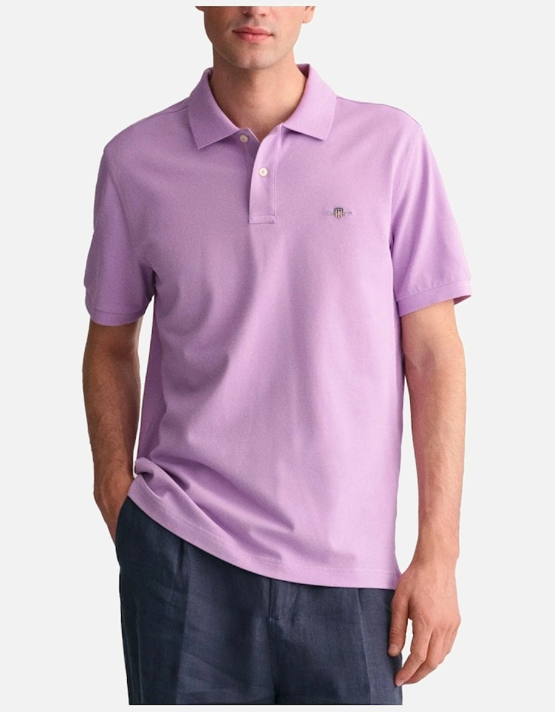 Regular Fit Short Sleeve Pique Polo Orchid Lilac, 4 of 3