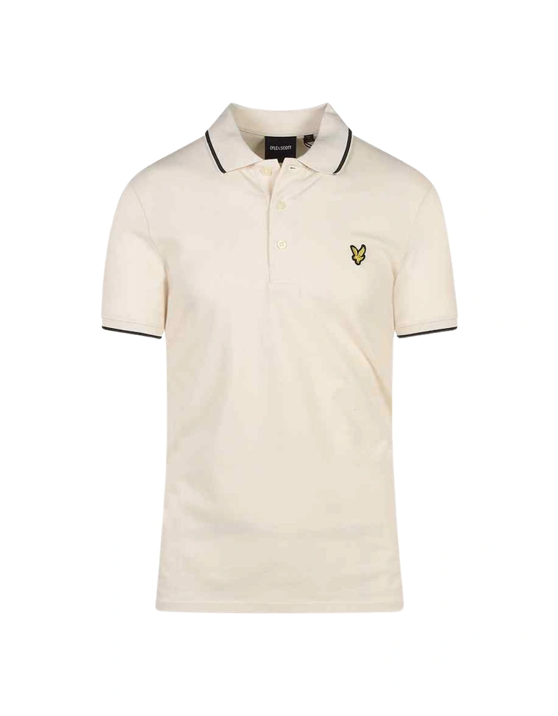 Lyle And Scott Men's Tan Lyle & Scott Tipped Collar Chalk Polo Shirt  36 S