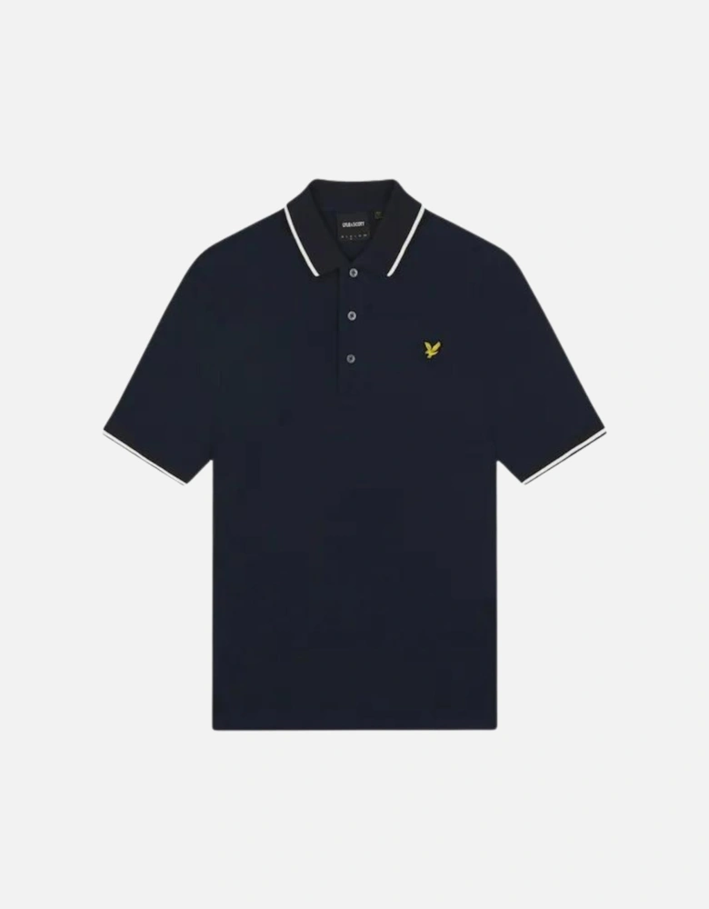 Lyle & Scott Tipped Collar Navy Blue Polo Shirt