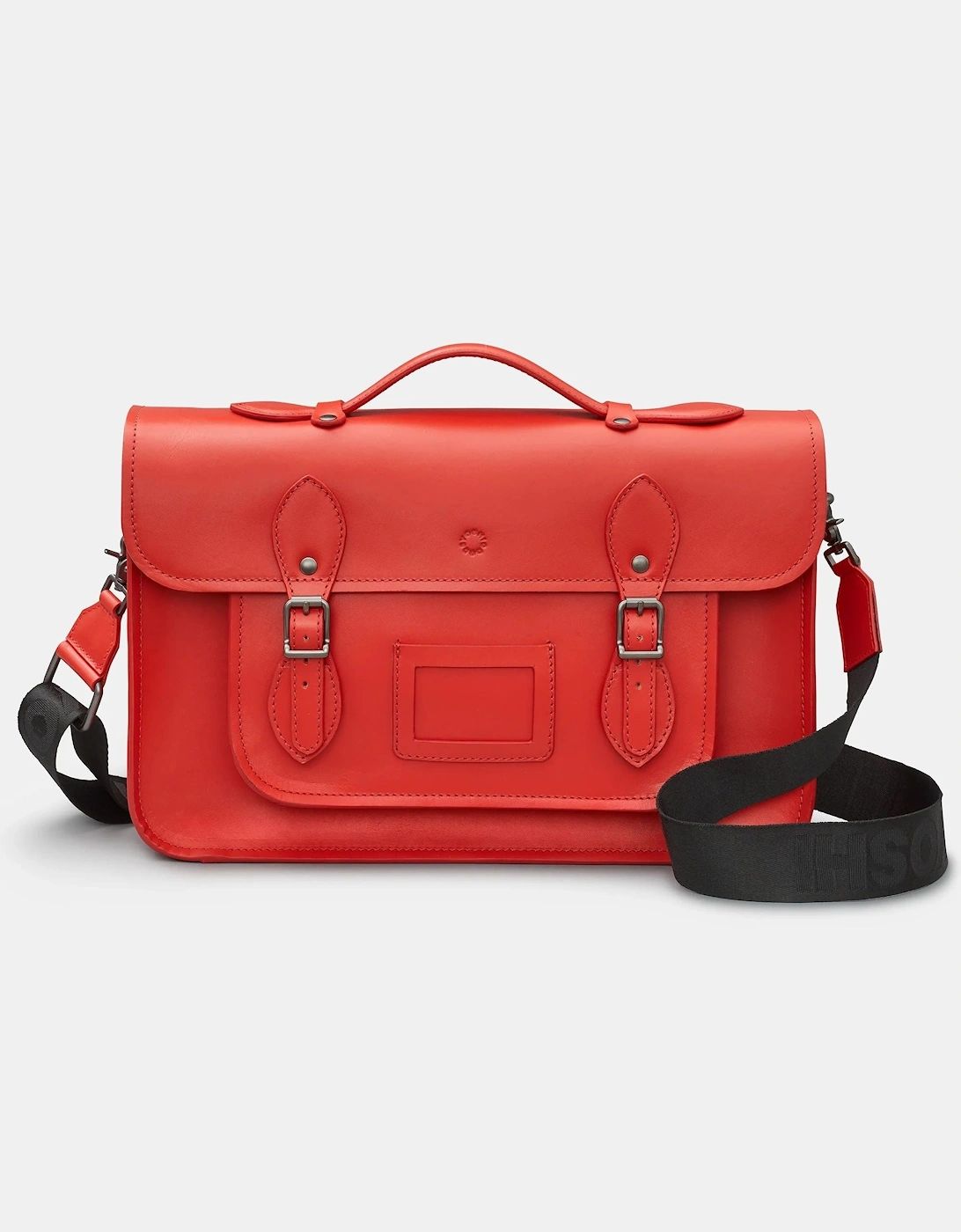 Belforte leather Satchel bag in red, 4 of 3