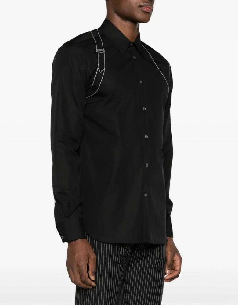 Contrast Stitch Harness Shirt Black