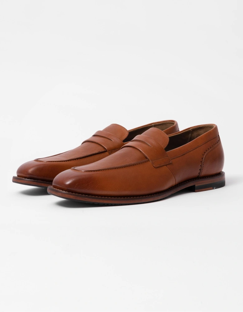 Buckland Mens Milled Leather Penny Loafers