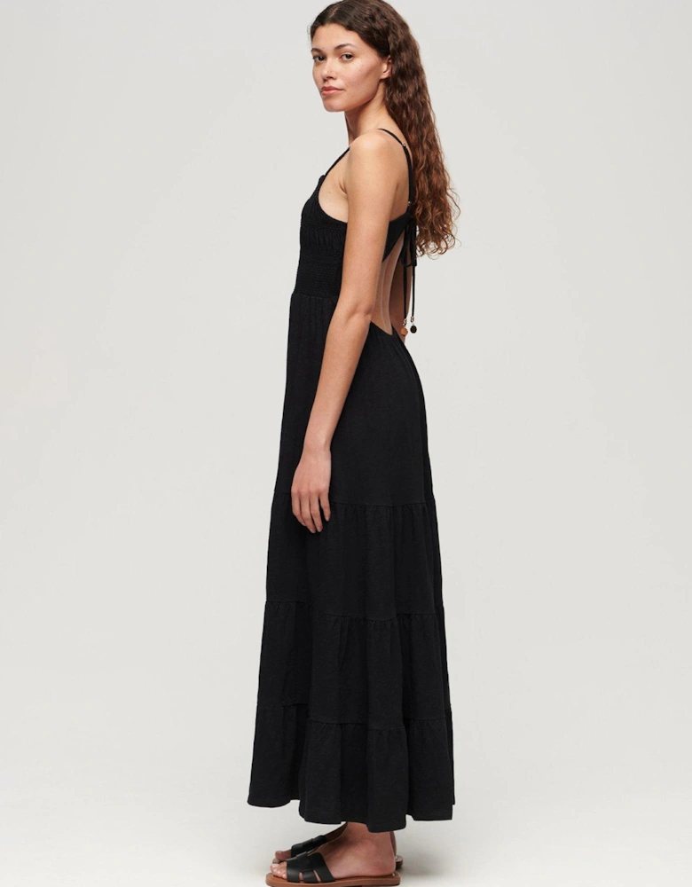 Smocked Cami Maxi Dress - Black