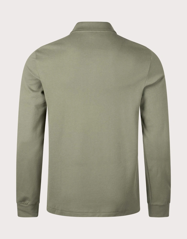 Long Sleeve Croc Logo Polo Shirt