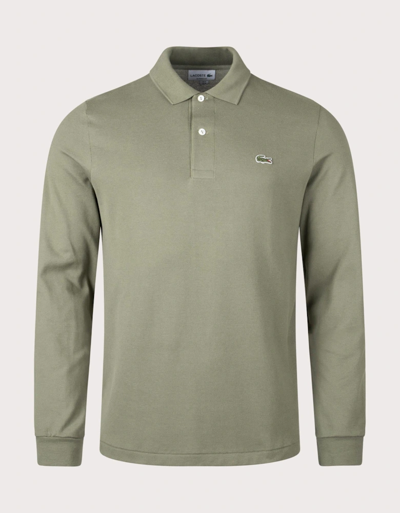 Long Sleeve Croc Logo Polo Shirt