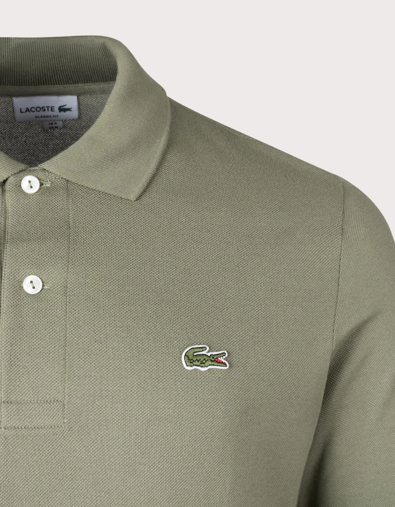 Long Sleeve Croc Logo Polo Shirt