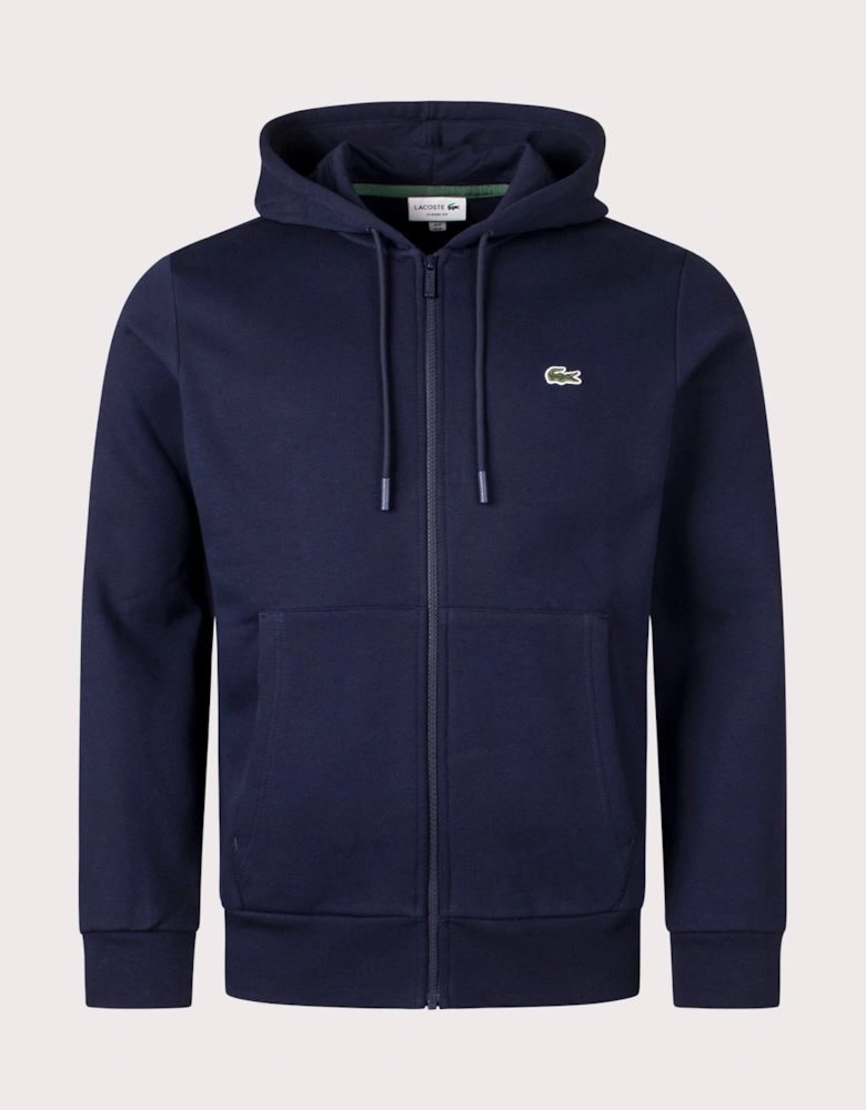 Zip Through Kangaroo Pocket Fleece Hoodie