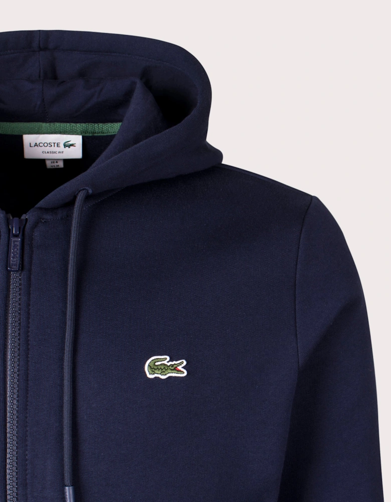 Zip Through Kangaroo Pocket Fleece Hoodie