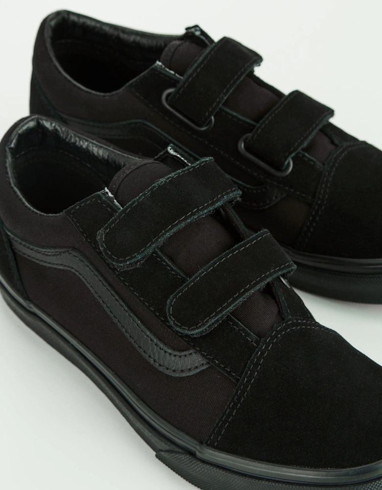 Old Skool Velcro Junior Trainers Core Classics - Black/Black