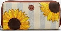 Sunflower Bloom Zip Around Purse in Brown Y1257