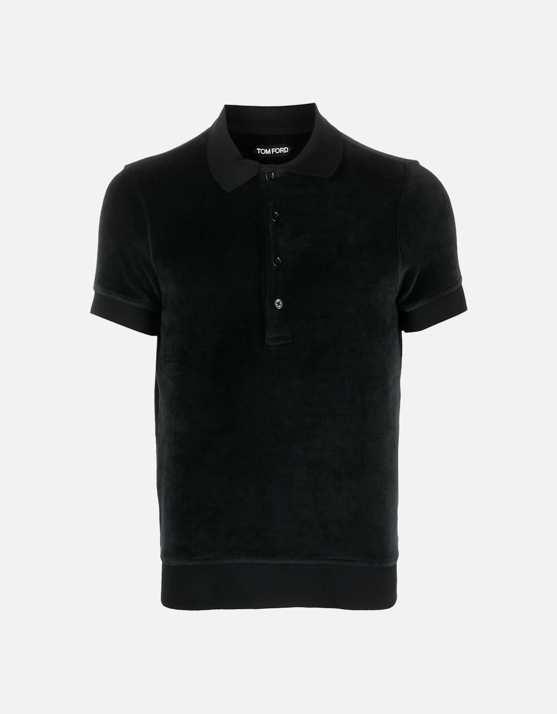 Modal Velour Short Sleeve Polo Black, 8 of 7