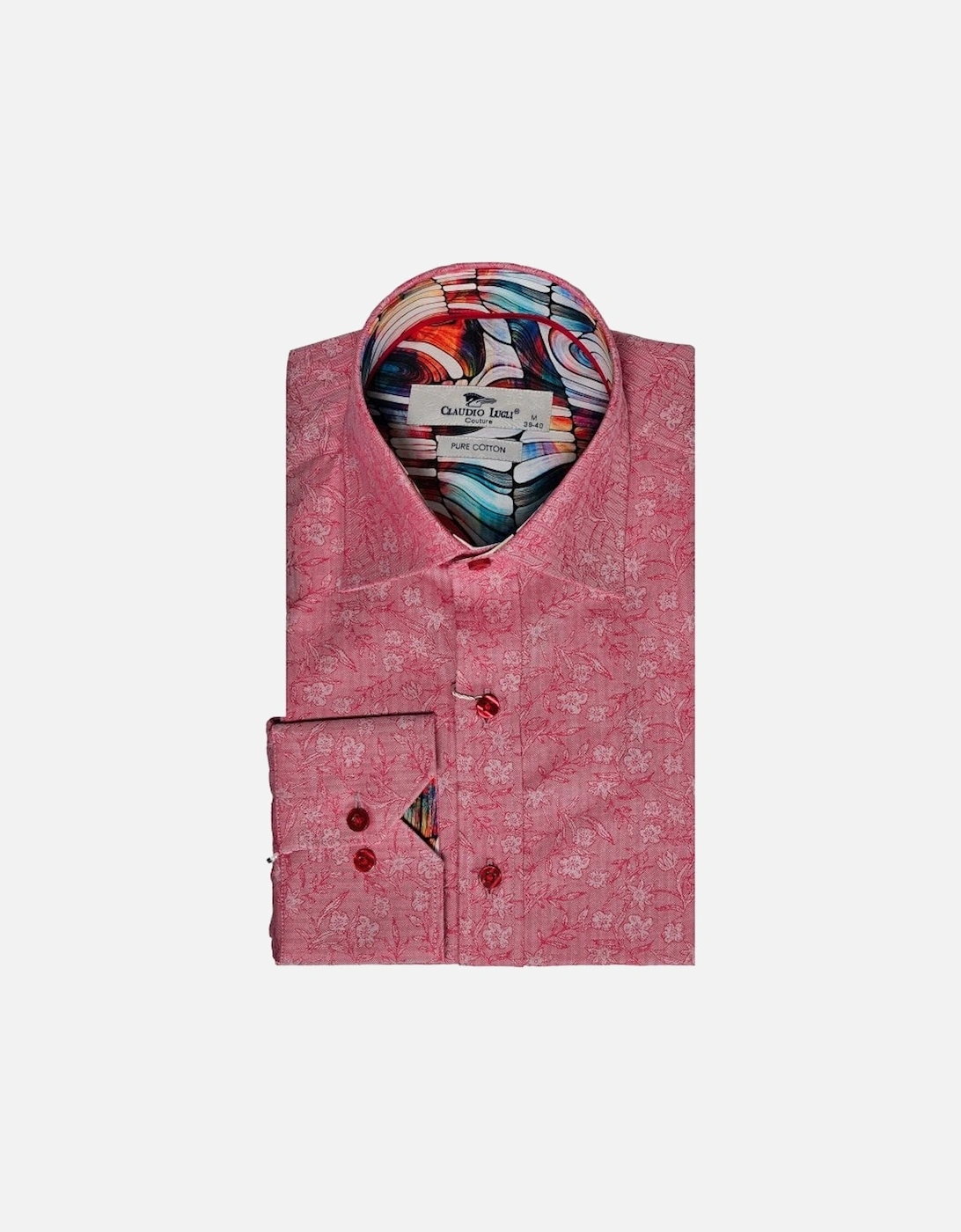 Woven Pattern Long Sleeve Shirt Red, 4 of 3