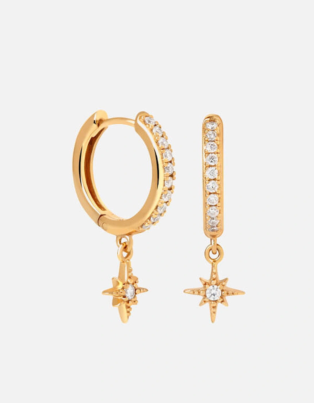 Crystal Star Gold-Plated Hoop Earrings, 2 of 1