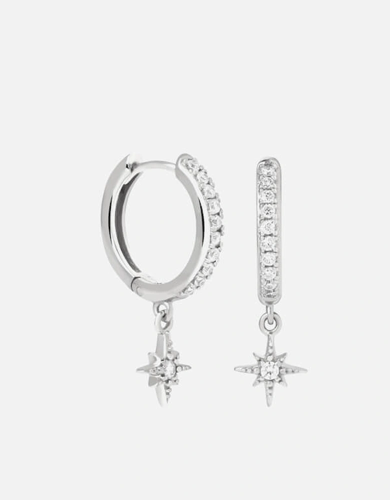 Rhodium-Plated Star Huggies