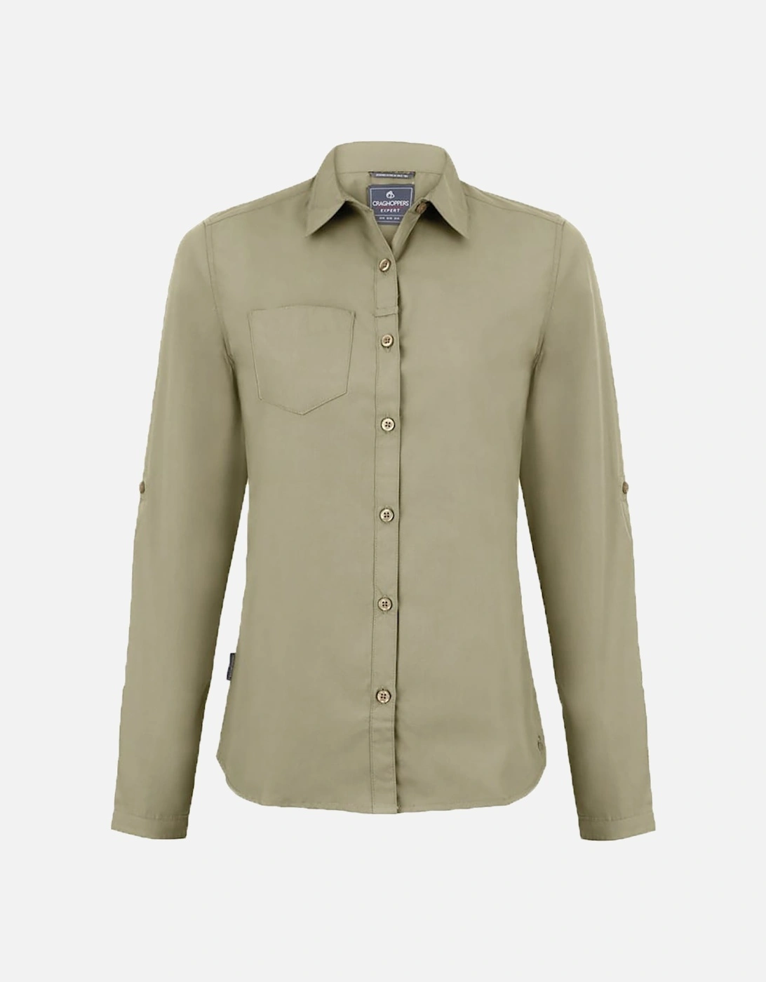 Women's Craghoppers Womens/Ladies Expert Kiwi Long-Sleeved Shirt - Pebble Brown - Size: 8