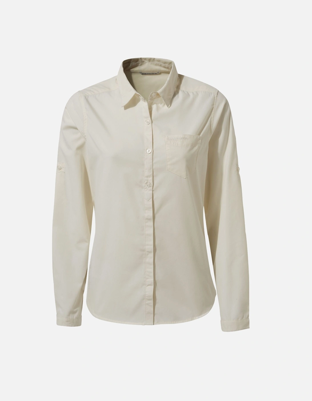 Women's Craghoppers Womens/Ladies Kiwi II Long-Sleeved Shirt - Sea Salt White - Size: 12