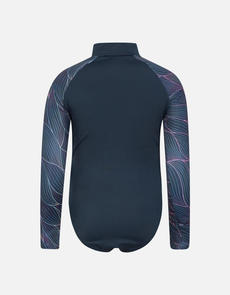 Girls Mira Lines Rash Guard Swimsuit